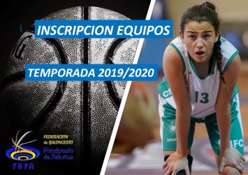INSCRIPCION EQUIPOS TEMPORADA 2019/2020