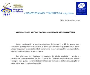 COMUNICACIÓN SOBRE CONTINUIDAD DE COMPETICIONES