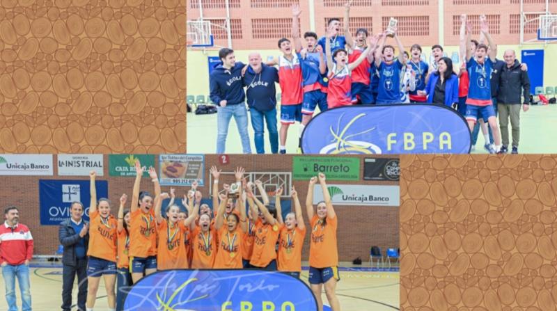 COLEGIO ÉCOLE Y UNICAJA BANCO OVIEDO-CAU, CAMPEONES DE ASTURIAS CADETES