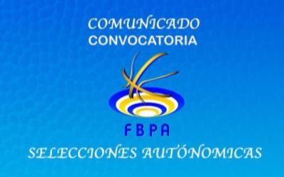 CONVOCATORIA SELECCIONES DOMINGO 23 DE OCTUBRE DE 2022