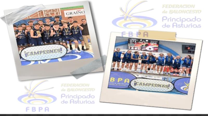 ALIMERKA OVIEDO BALONCESTO Y CB NAVIA LA MAGAYA CAMPEONES DE ASTURIAS CADETE