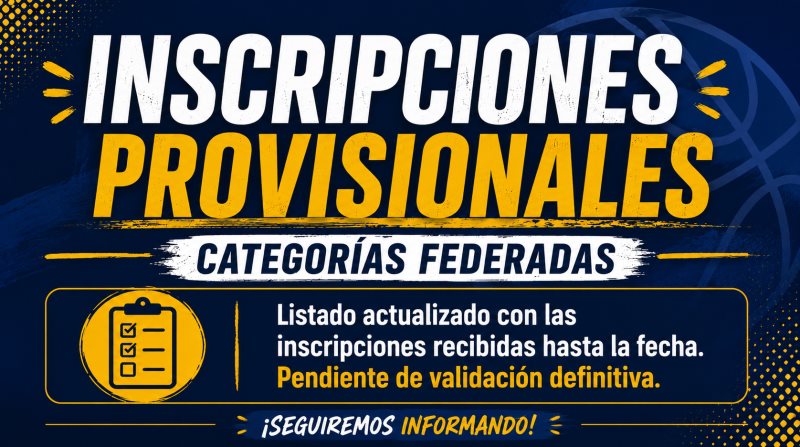 LISTADO PROVISIONAL INSCRITOS CATEGORÍAS FEDERADAS