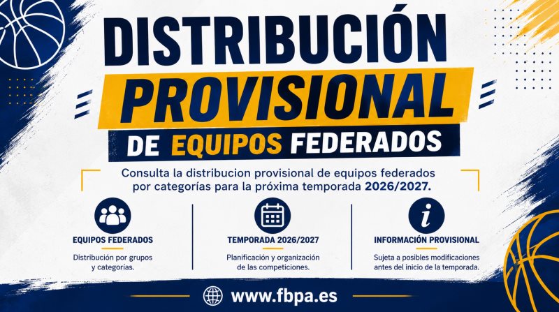 DISTRIBUCIÓN PROVISIONAL EQUIPOS FEDERADOS