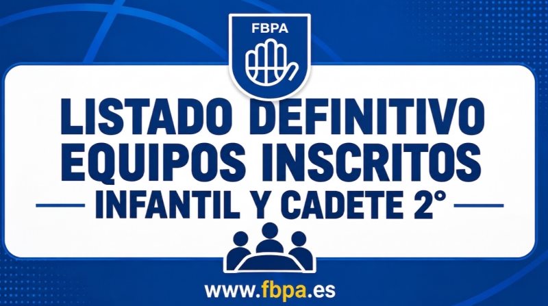 LISTADO DEFINITIVO EQUIPOS INSCRITOS INFANTIL Y CADETE 2º